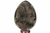 Septarian Dragon Egg Geode - Black Crystals #191463-1